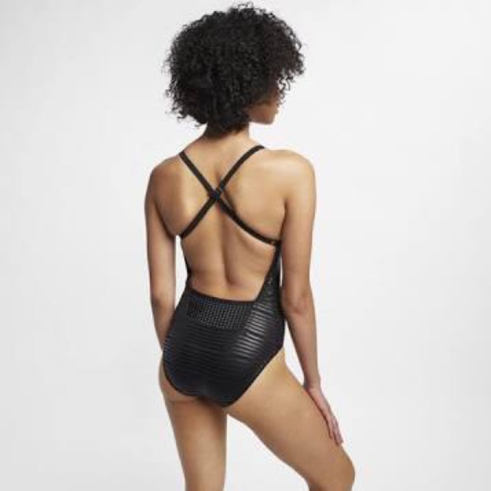 Nike Shine Stripe Crossback One Piece Swimsuit NWT